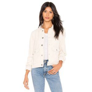 AG Adriano Goldschmied Womens Small Evonne Corduroy Jacket Ivory Dust Cream Crop